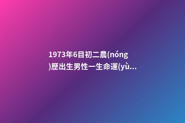 1973年6目初二農(nóng)歷出生男性一生命運(yùn)如何請(qǐng)大師說(shuō)一說(shuō) 1973年農(nóng)歷6月2日出生命運(yùn)如何-第1張-觀點(diǎn)-玄機(jī)派